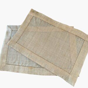 Raffia Straw Placemats  Beige 18 x 12 inch Lot 2